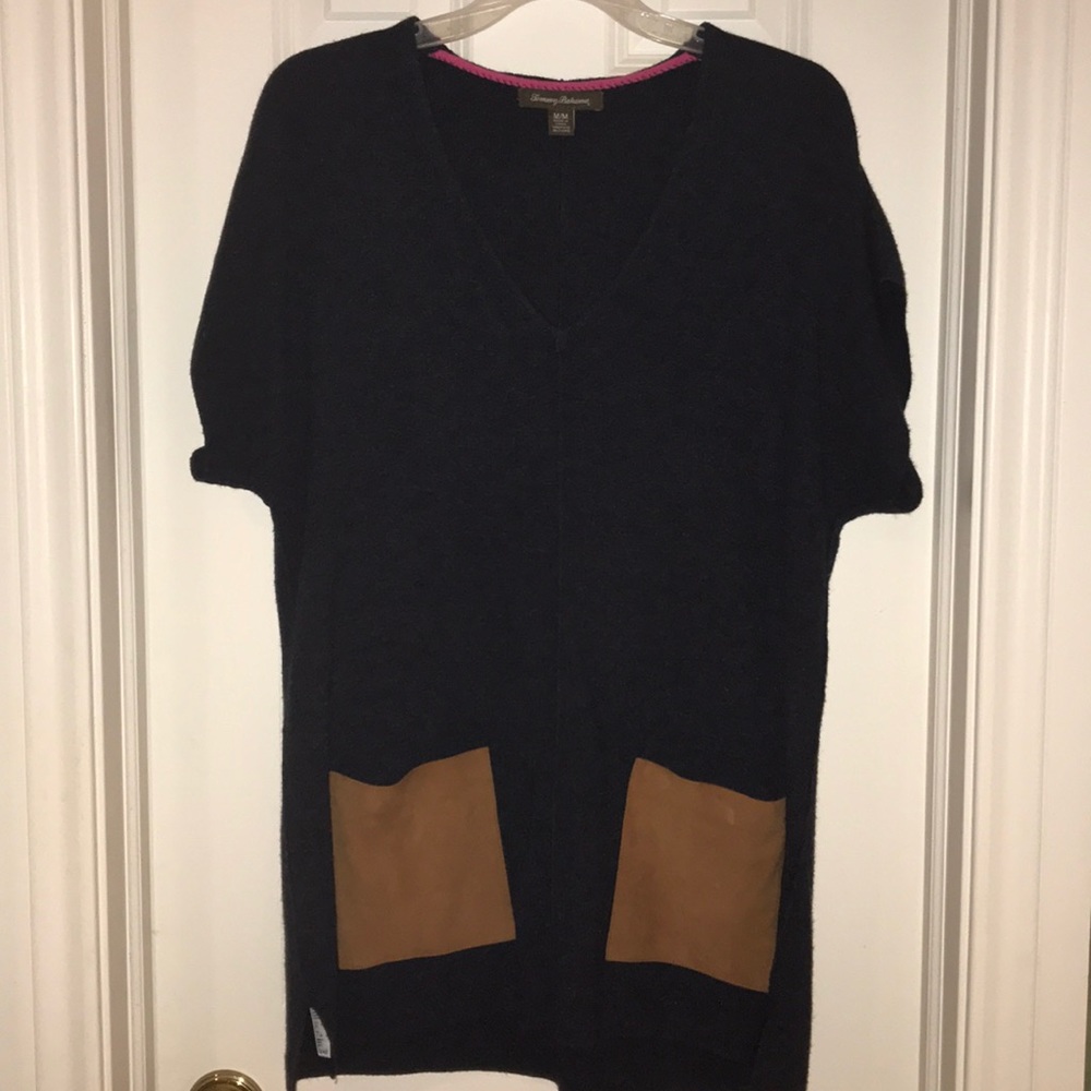 Tommy Bahama Sweater Tunic w/Suede Pockets